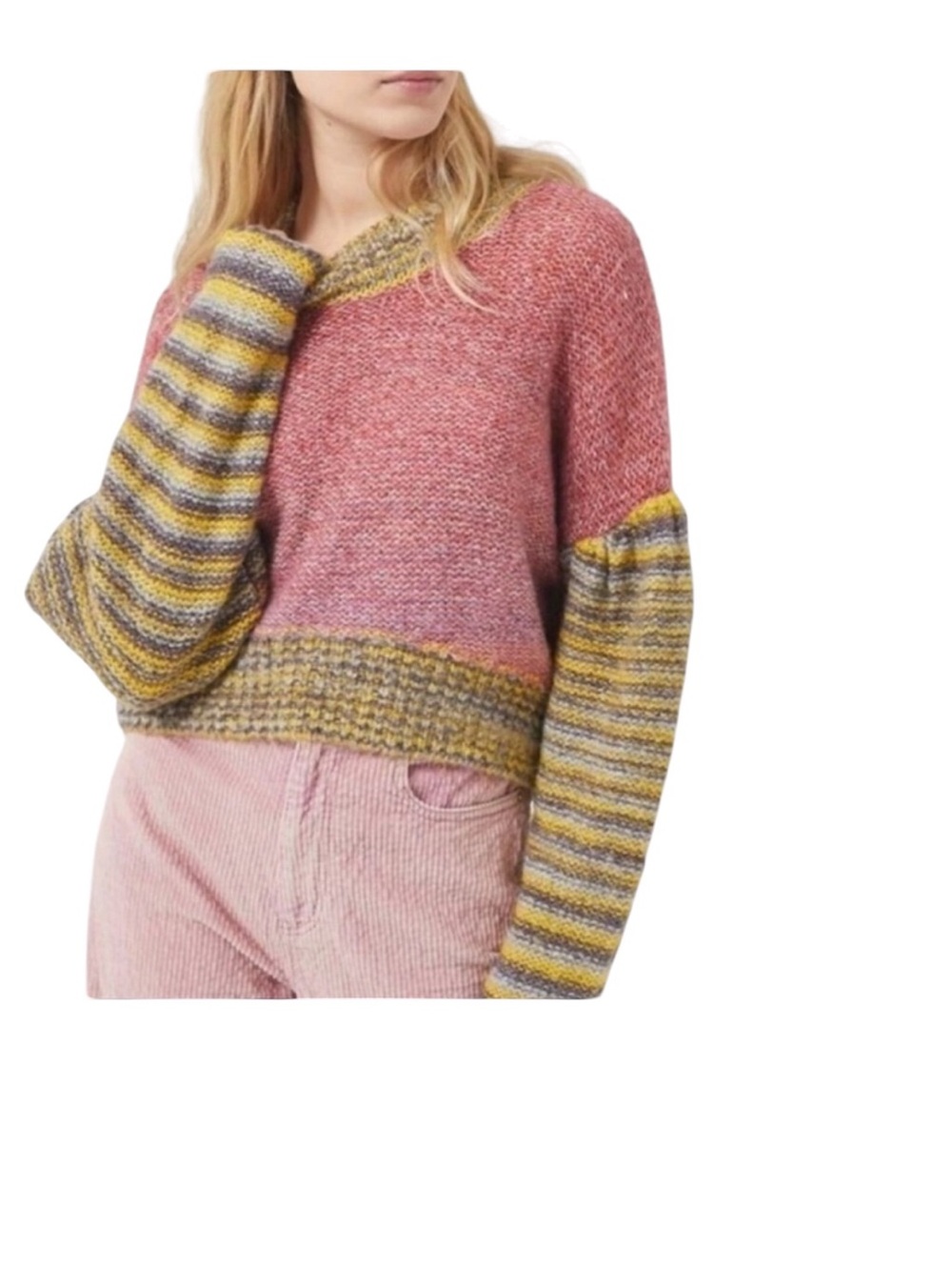 Urban Outfitters Lennon cropped sweater in multicolor stripe design Size M